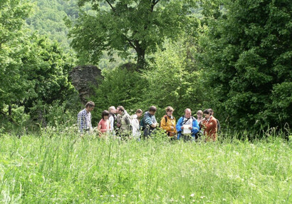 Auf die Botanik gerichtete Besichtigung auf dem Haupthof.