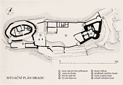 Situační plán hradu.