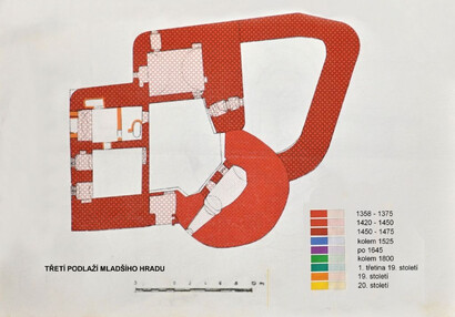 Třetí podlaží mladšího hradu.